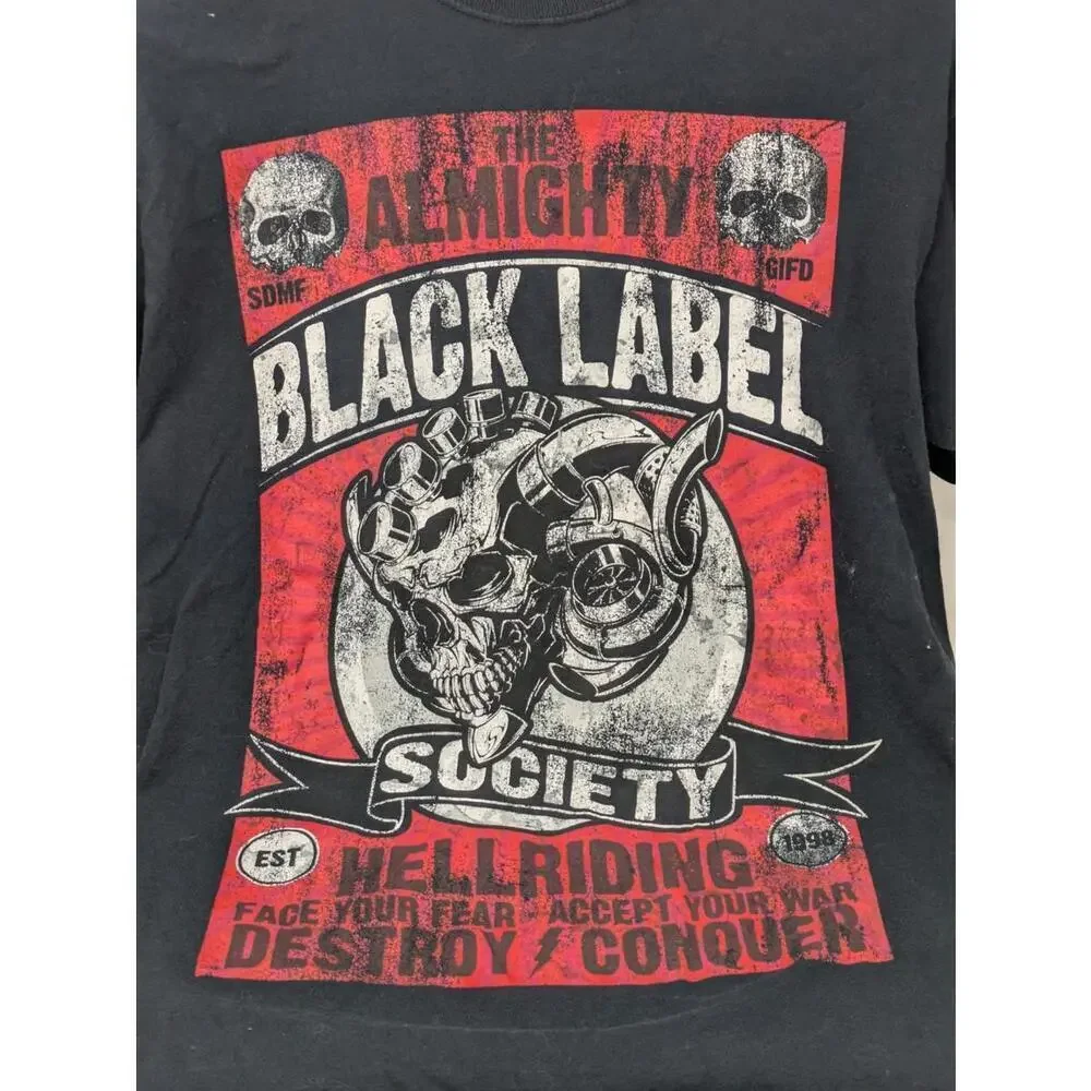 Almighty Black Label Society Hell Riding Graphic T Shirt- Mens Med - Picture 2 of 6